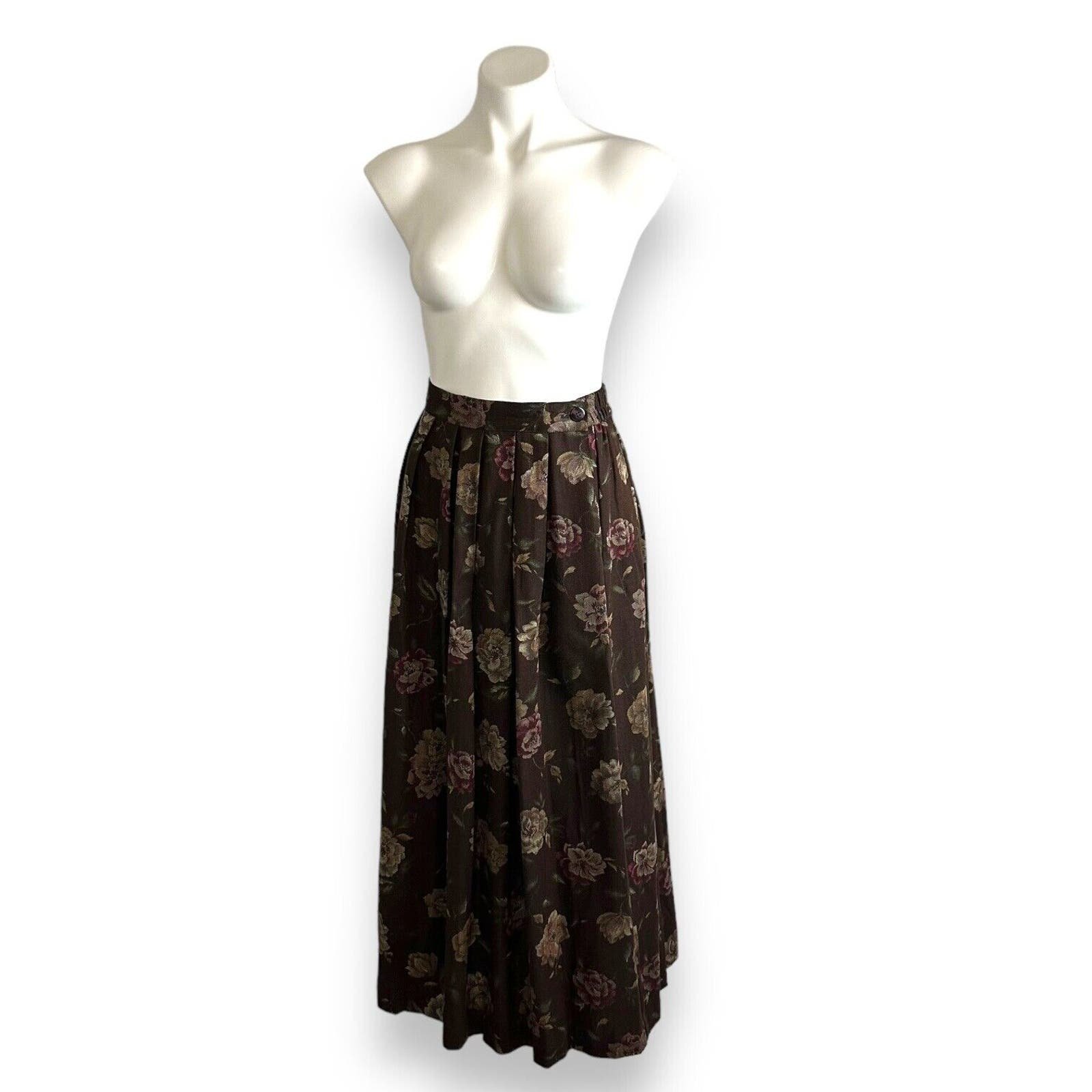 the Lowest price Worthington Skirt Vintage Full Flowy Pleated 80s 90s Romantic Floral Pockets 8 GVX7GTV48 Novel 