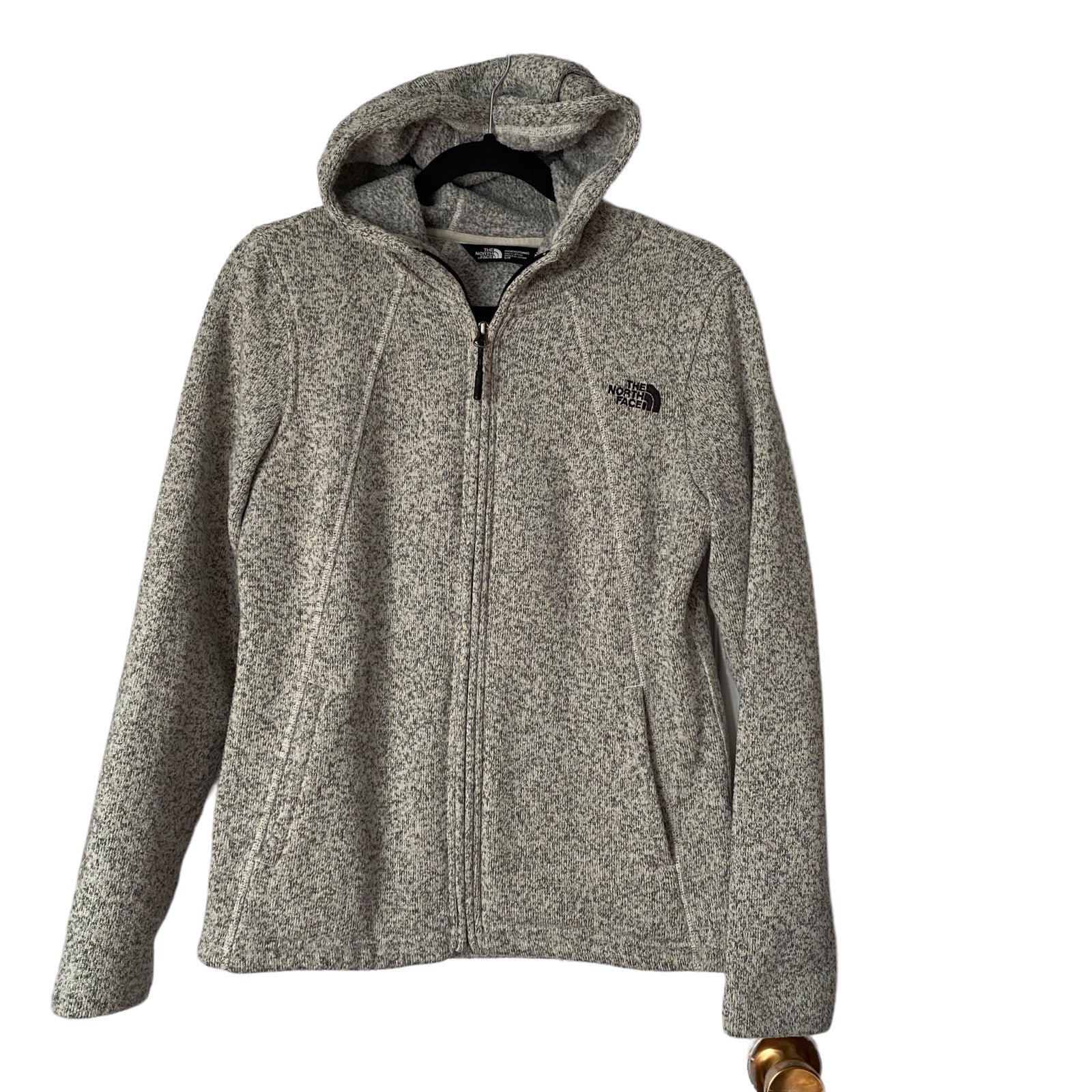 Factory Direct  The North Face knit fleece hooded full zip heather gray jacket Size S/P grmshA1CC Store Online