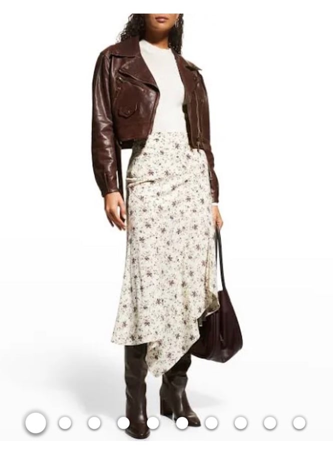 Amazing Veronica Beard asymmetric-hem floral midi skirt