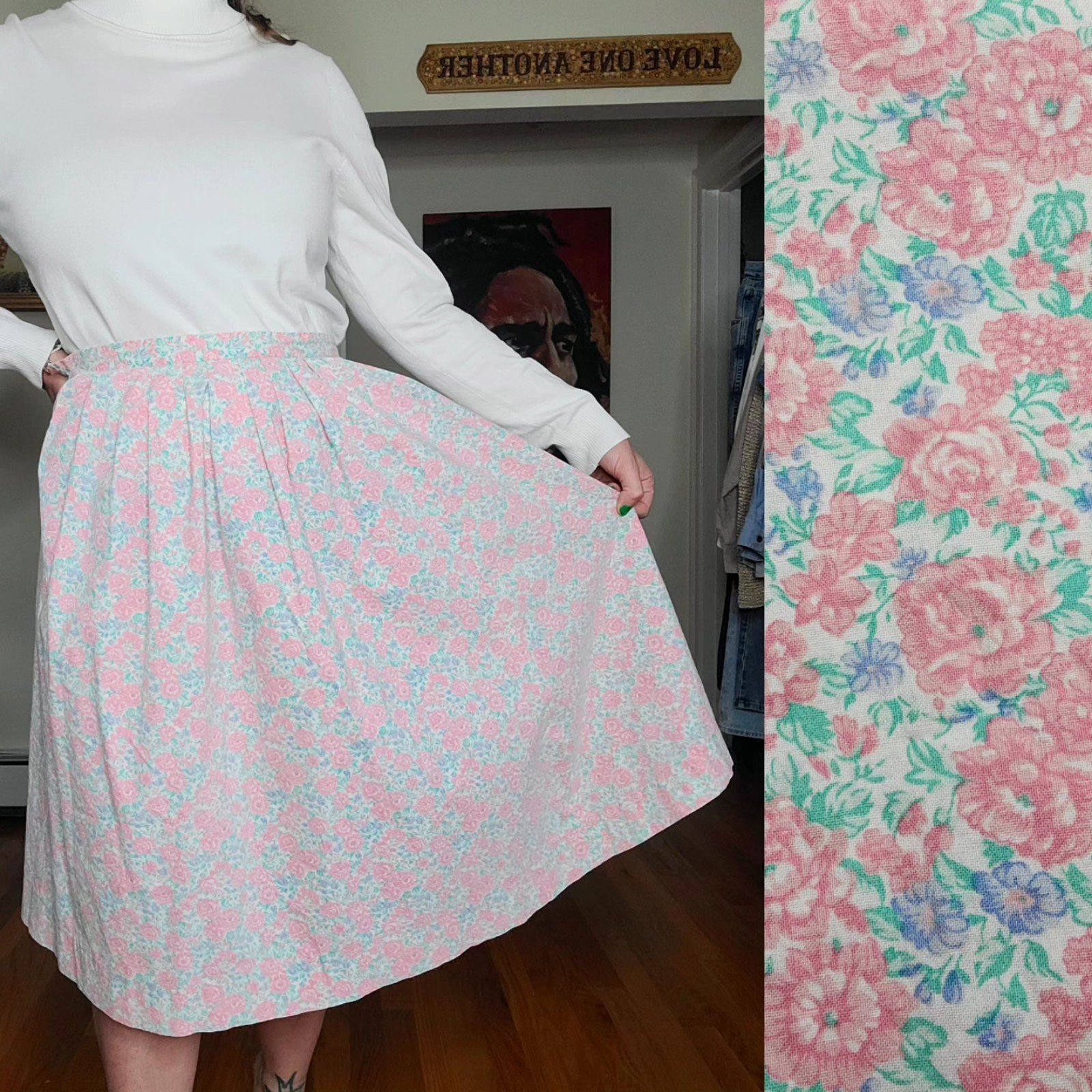 Amazing Vintage homemade floral skirt ffrSJR55P Novel 