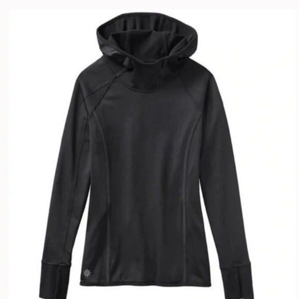 Latest  ATHLETA Black Plush Tech Hoodie Pullover Size M