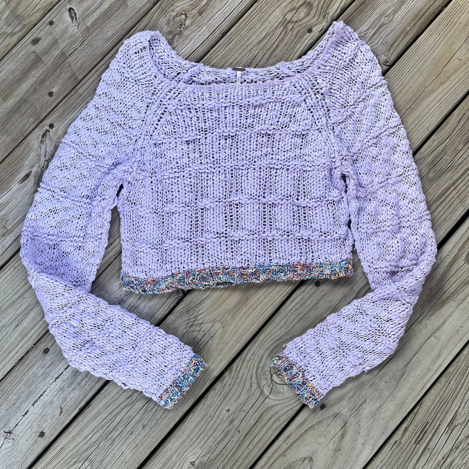 Personality Free People West Palm Sweater In Ethereal Combo Lilac Size S PKn5B77ah Novel 