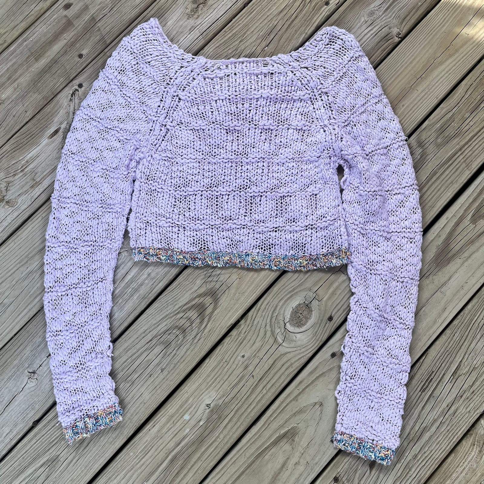 Personality Free People West Palm Sweater In Ethereal Combo Lilac Size S PKn5B77ah Novel 