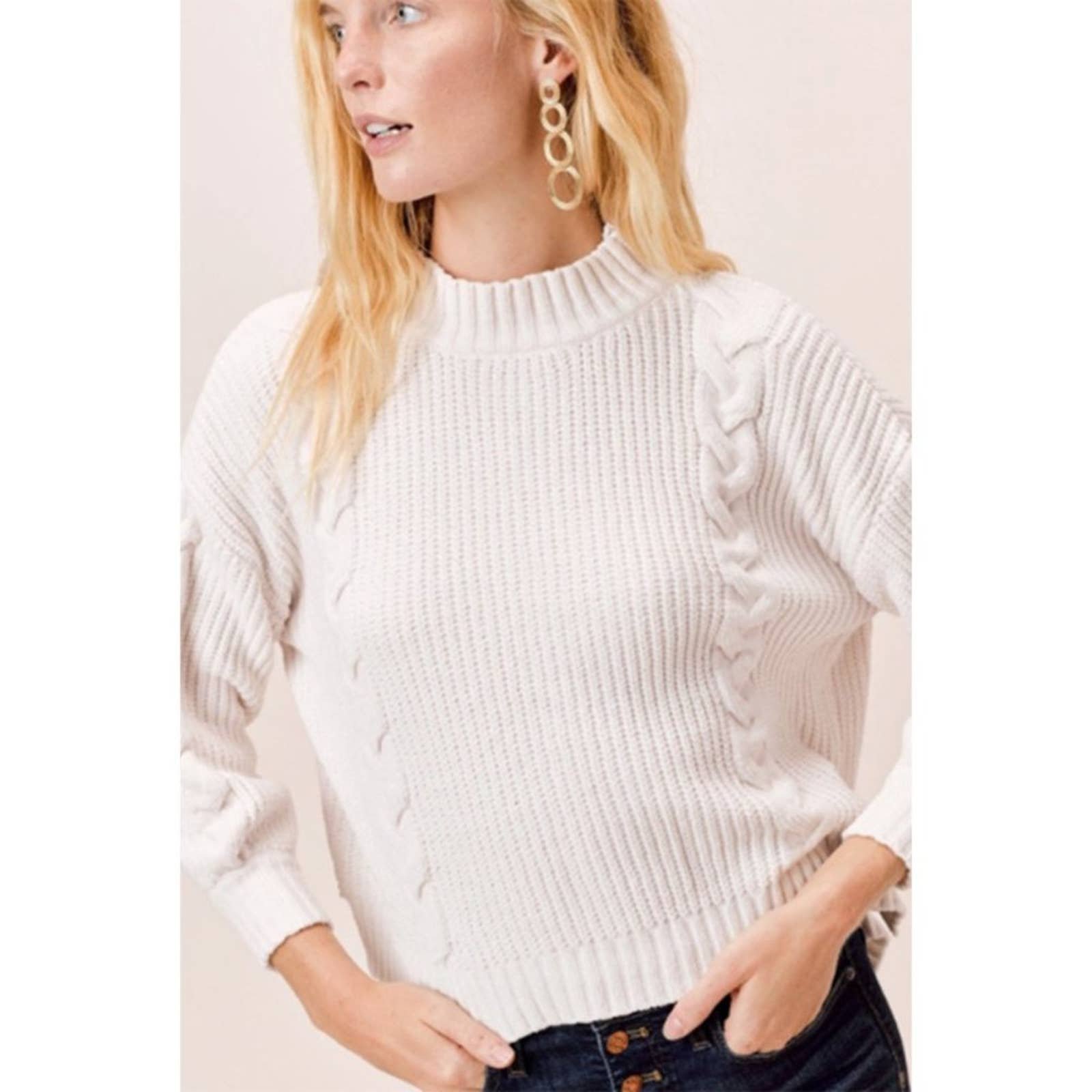 save up to 70% Lovestitch Quinn Chenille Cable Sweater 