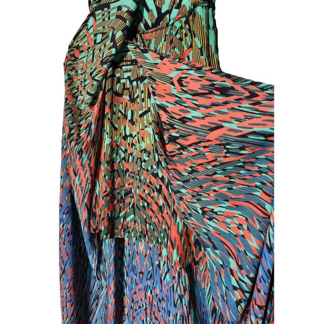 Popular BCBG Maxazria Jesse strapless flowing skirt dress Size 10 Black/Orange/Green/Blu KRF87cLG1 all for you