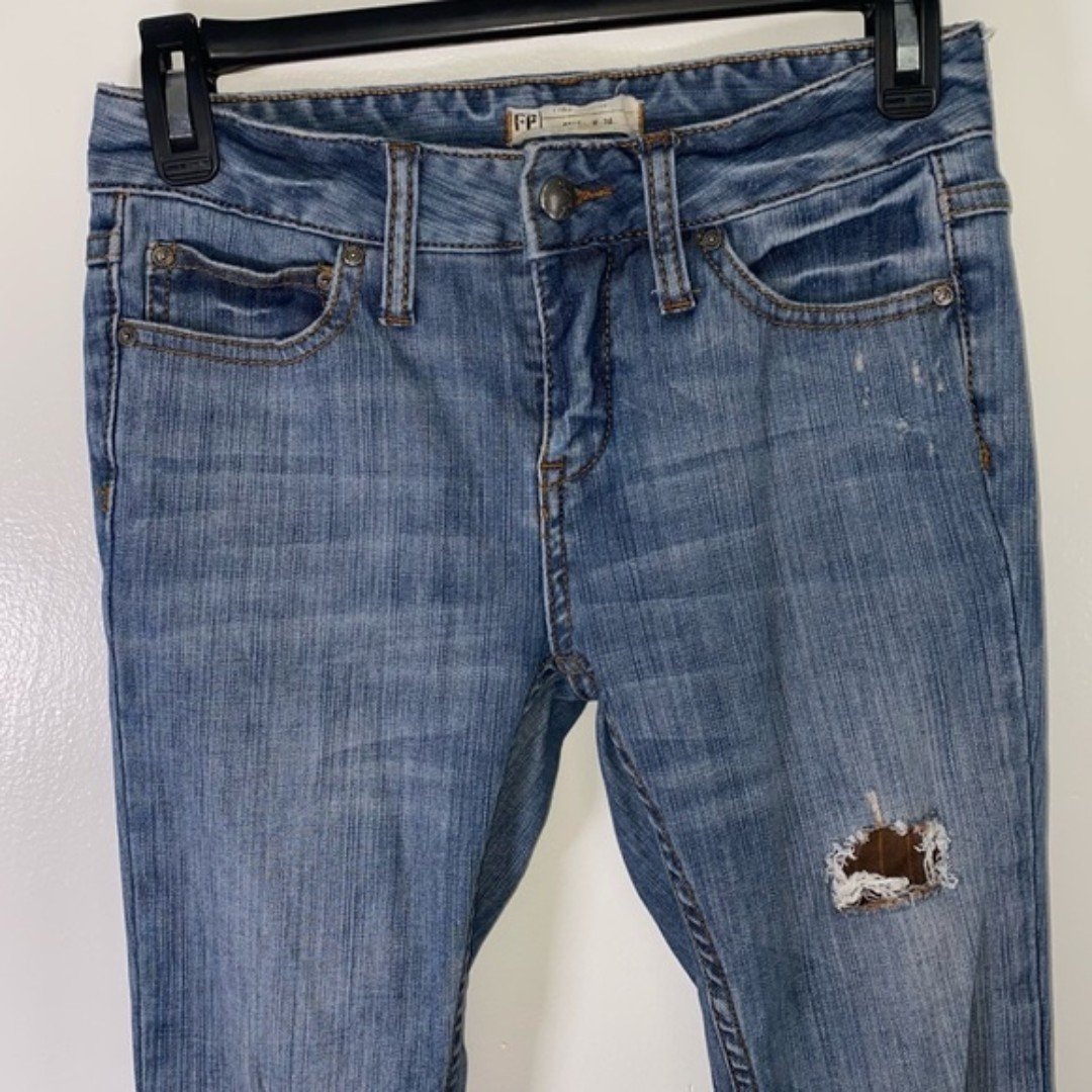 Personality Free People Bell Bottom flare distressed low rise denim jeans size 24 gRsLyohc3 no tax