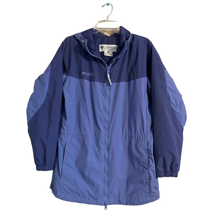 reasonable price Columbia Jacket Womens Large Blue Windbreaker Hoodie Full Zip Outdoor Adult iO83I1J3A Novel 