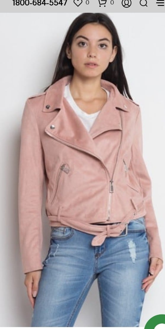 Popular Vigoss Faux Suede Pink Moto Jacket jgModoZly all for you