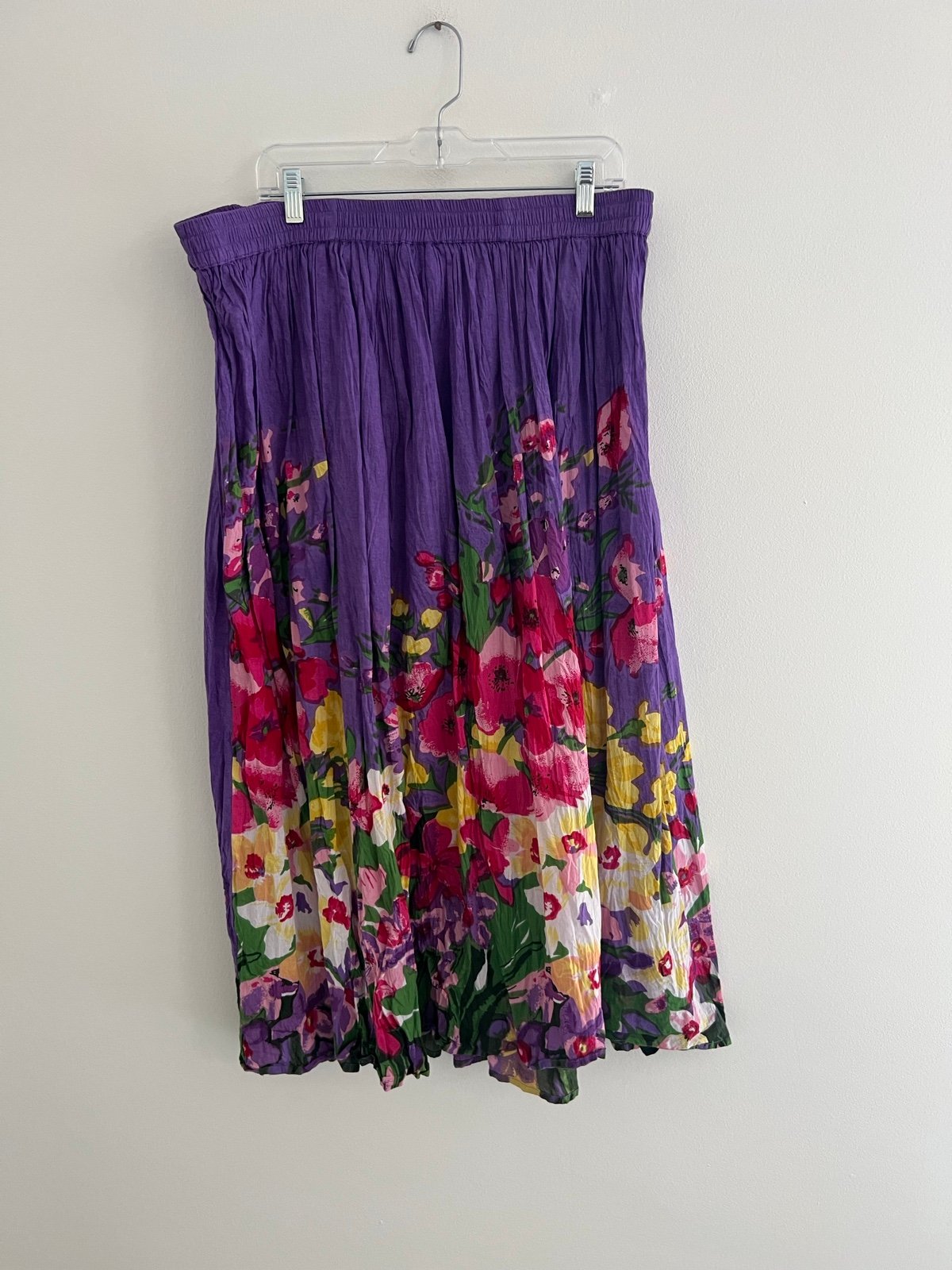 Perfect Vintage 90s CW Classics Purple Floral Midi Skirt gSZw82mtr for sale