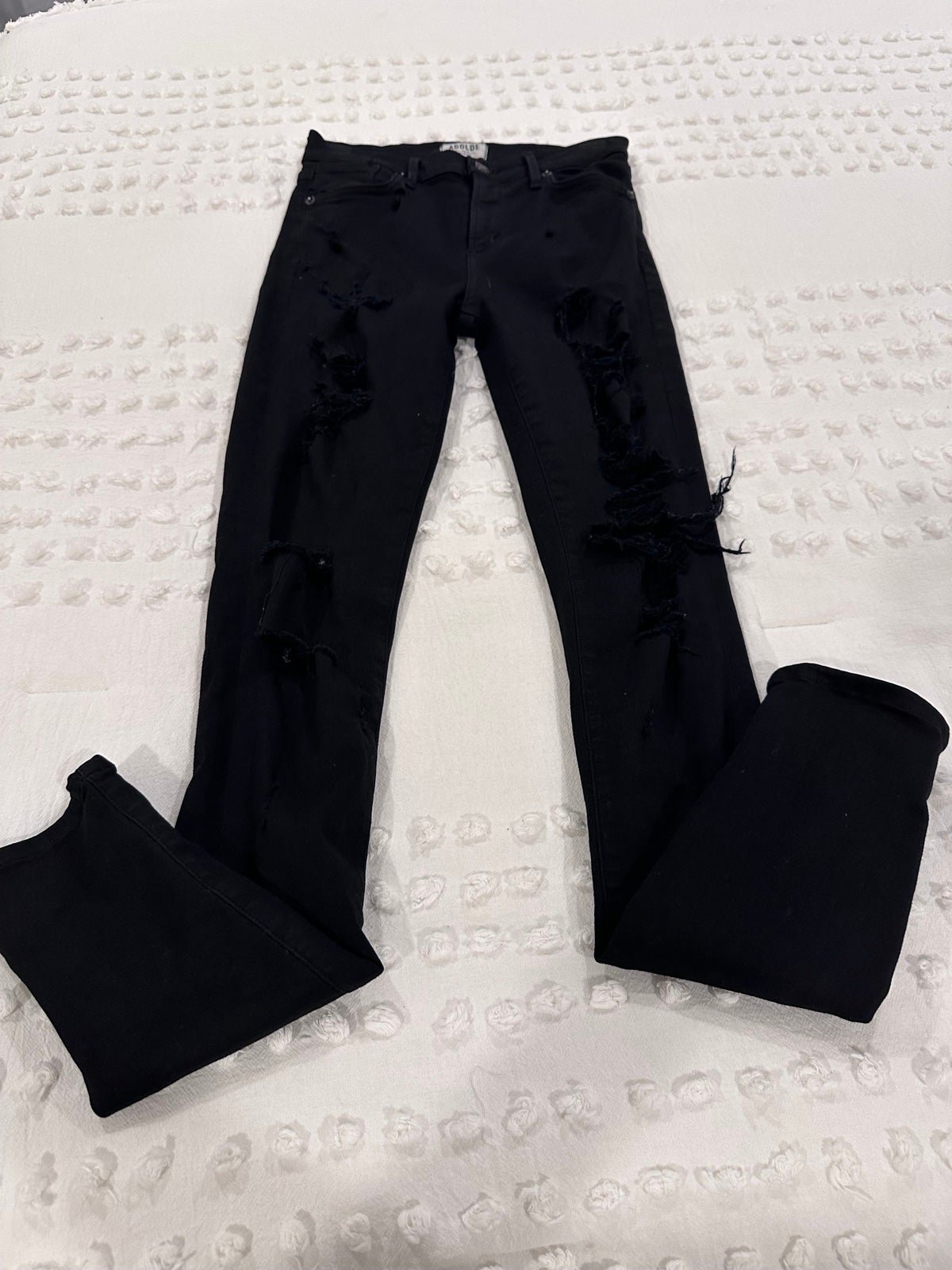 Nice AGOLDE Black Distressed Skinny jeans Denim size 25