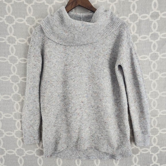 Latest  Loft cowl neck pullover gray specks sweater women´s MP OgsJCvZ72 Wholesale