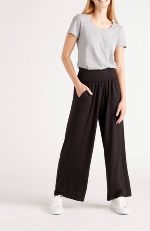 Latest  Quince French Terry Modal Wide Leg Pant black M