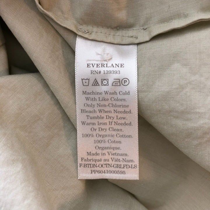 Wholesale price Everlane Womens The Organic Cotton Prep Shirt Button Down Long Sleeve Beige 0 GzkBYH6AO Cool