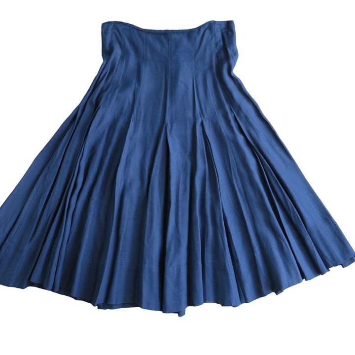 Nice ESPRIT Drop Waist Pleated Skirt Small Size 11/12 Navy Blue Knee Length Gk2IdWkgL no tax