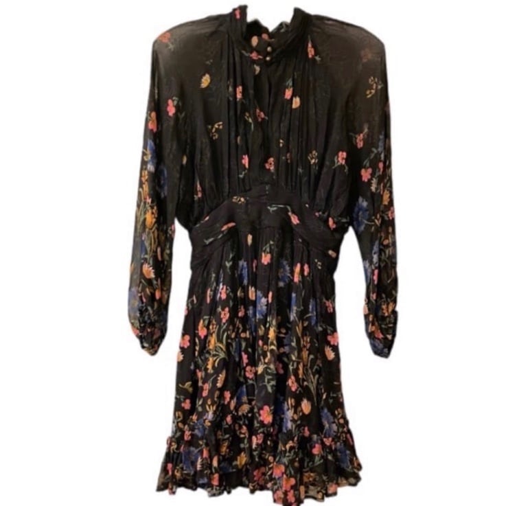 Amazing NWT by Anthropologie Blue Marin Floral Mini Dress Size 8P or can fit a size 6 Phve14lEy no tax