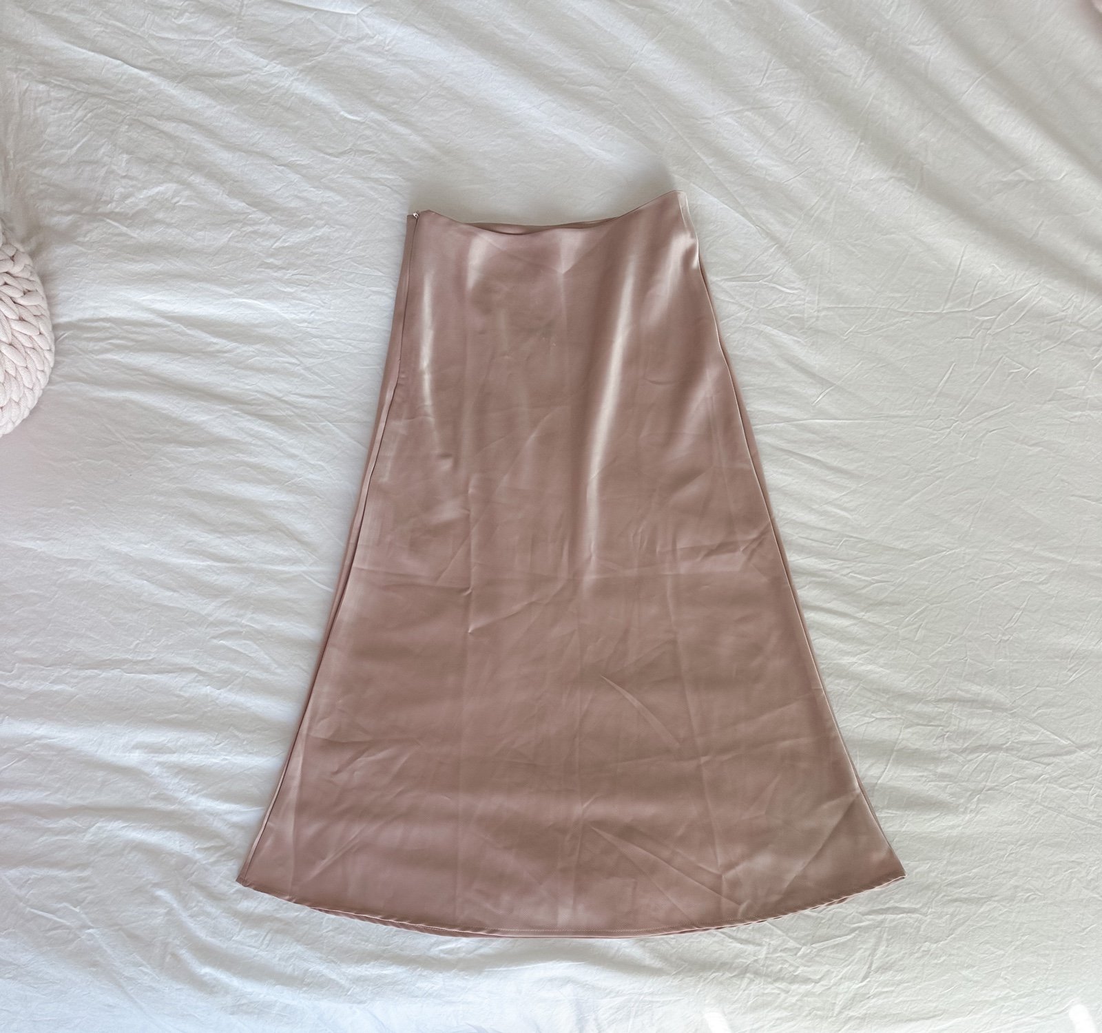 Comfortable Blush Pink Silky Midi Skirt OvTISNBIe Onlin