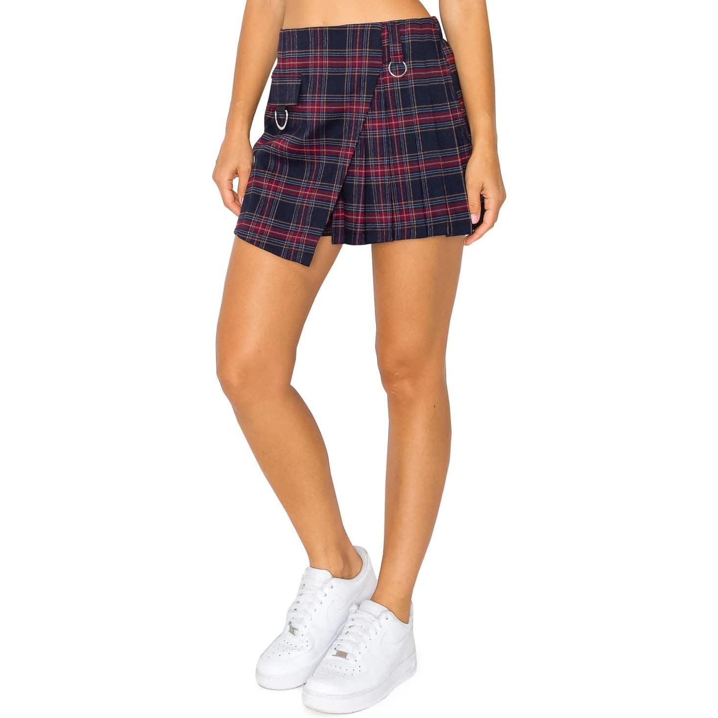save up to 70% Cali1850 Tartan Plaid Skort Skirt Small Blue Red Pleated Wrap Academia Preppy Hyi3YvFMn all for you