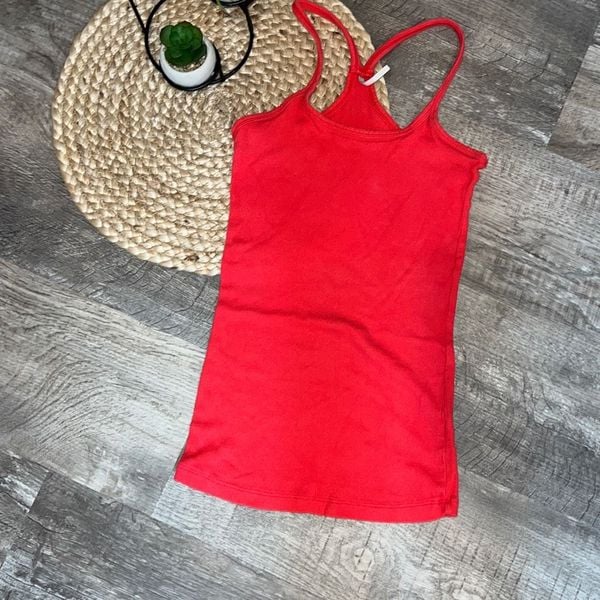 Simple Color Thread red racer back tank top size small 