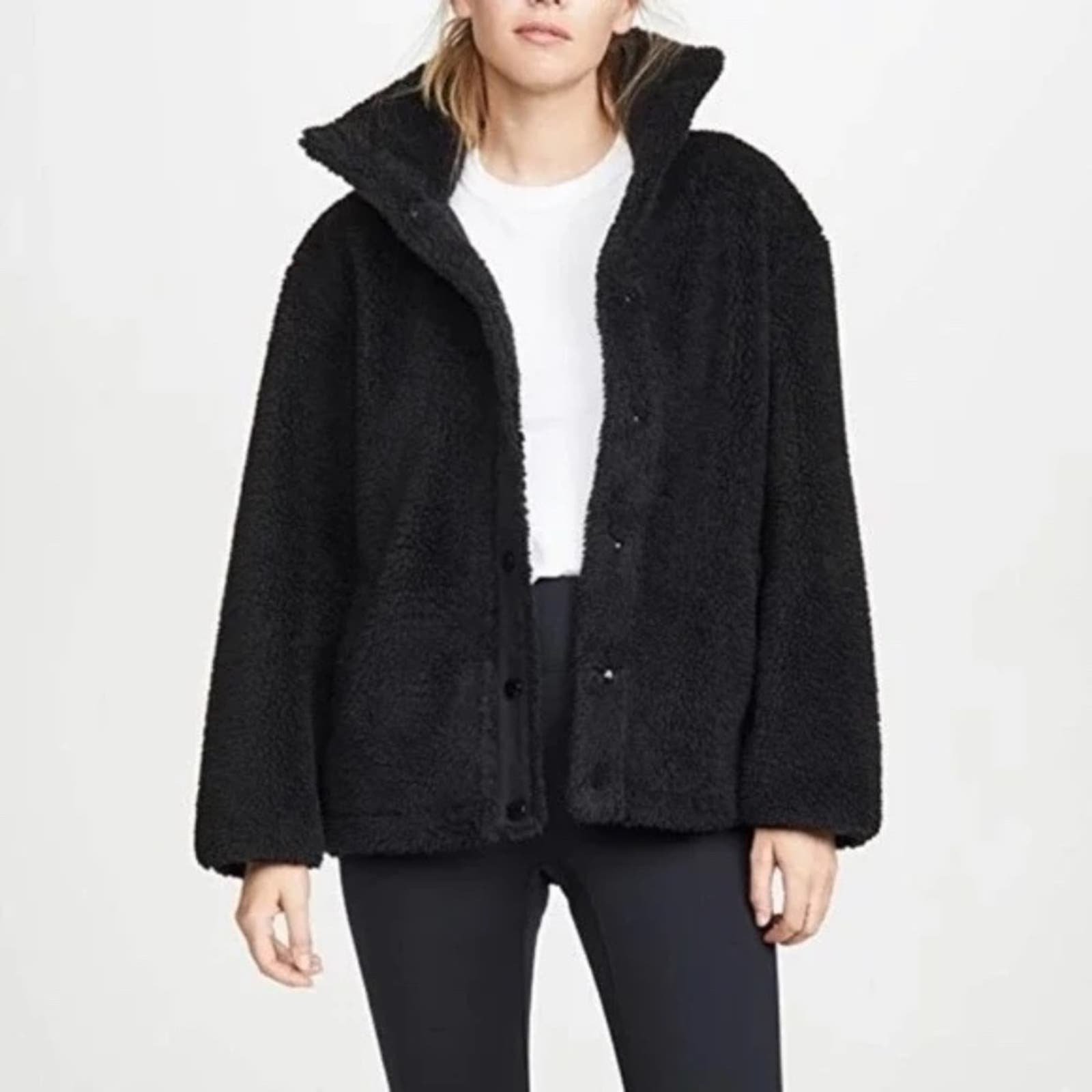 save up to 70% VARLEY Clemson Teddy Jacket Black Sherpa Snap Buttons MIuDvsWqd outlet online shop