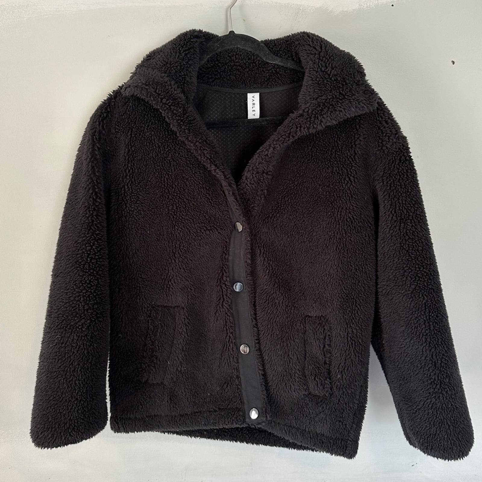 save up to 70% VARLEY Clemson Teddy Jacket Black Sherpa Snap Buttons MIuDvsWqd outlet online shop