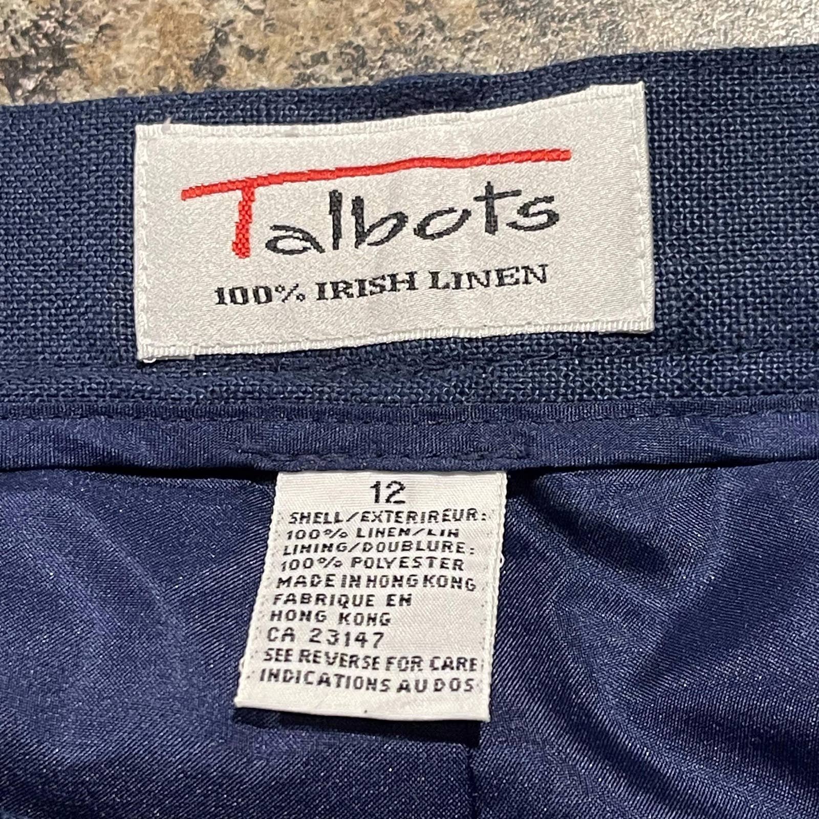 Custom Talbots Womens Dress Pants Vintage Pure Irish Linen Cuffed Hem Blue 12 GB KKRnSY1DY Discount