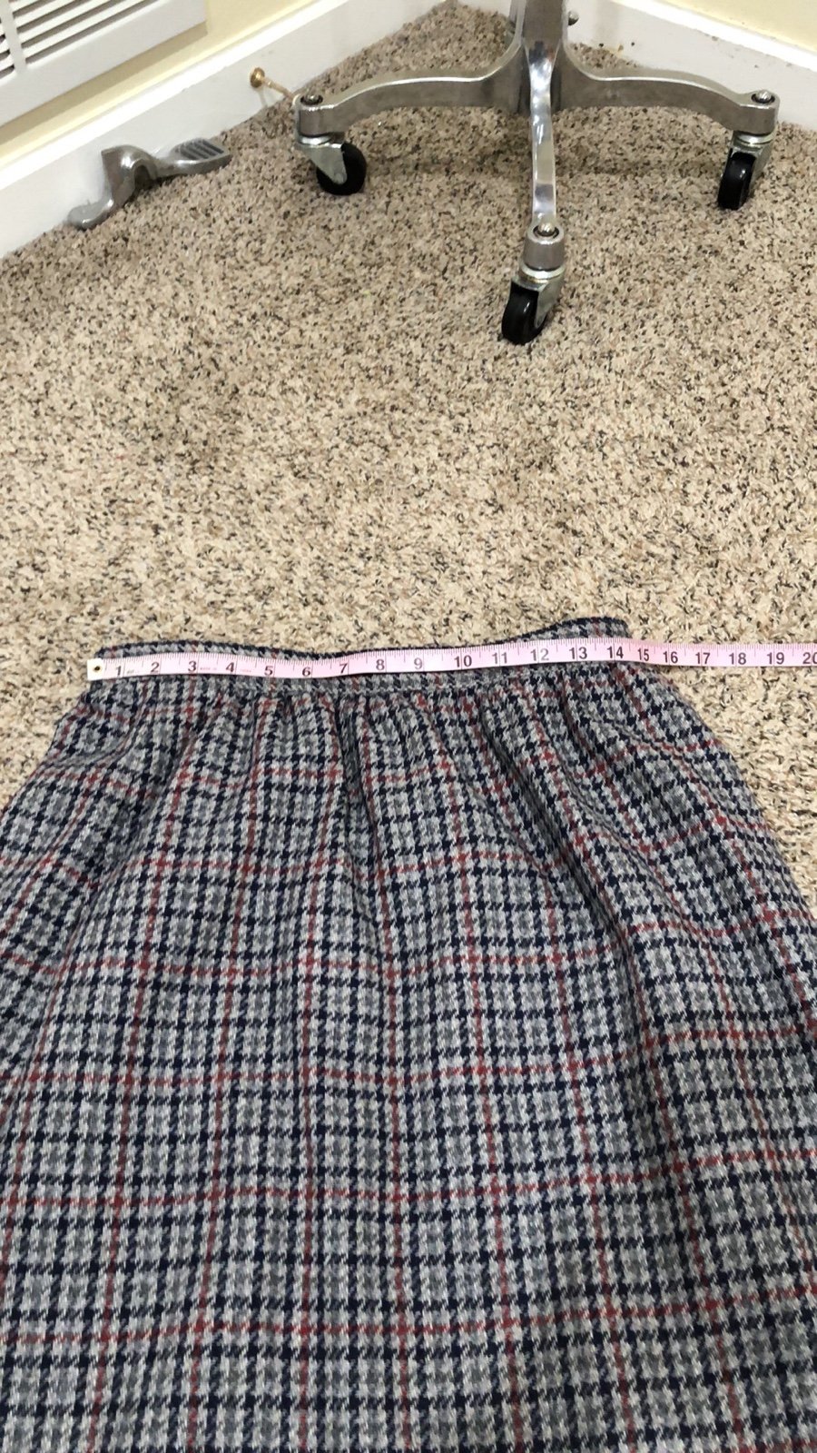 big discount Vintage Midi Skirt Size Small Gray Houndstooth Plaid High Waist nsu9Muswt Fashion