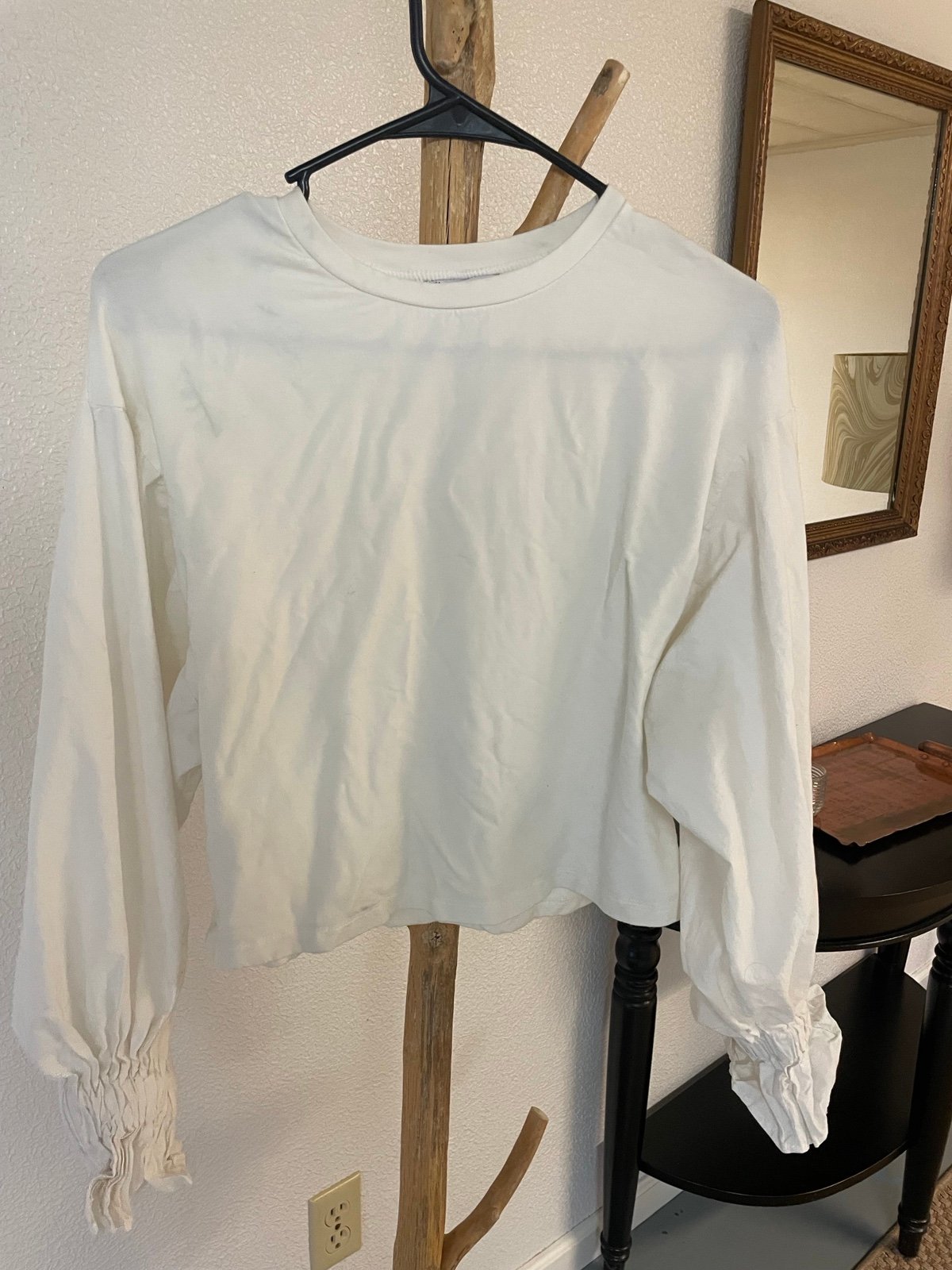 Special offer  Zara top size small. White with puffy sl