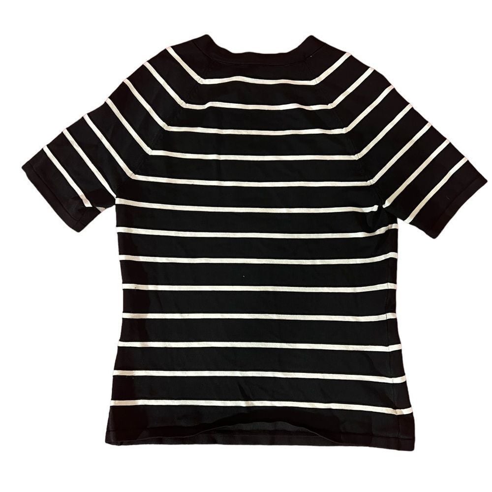 Custom White House Black Market Black & White Striped Short Sleeve Top Size Medium LvjewfW5T Great