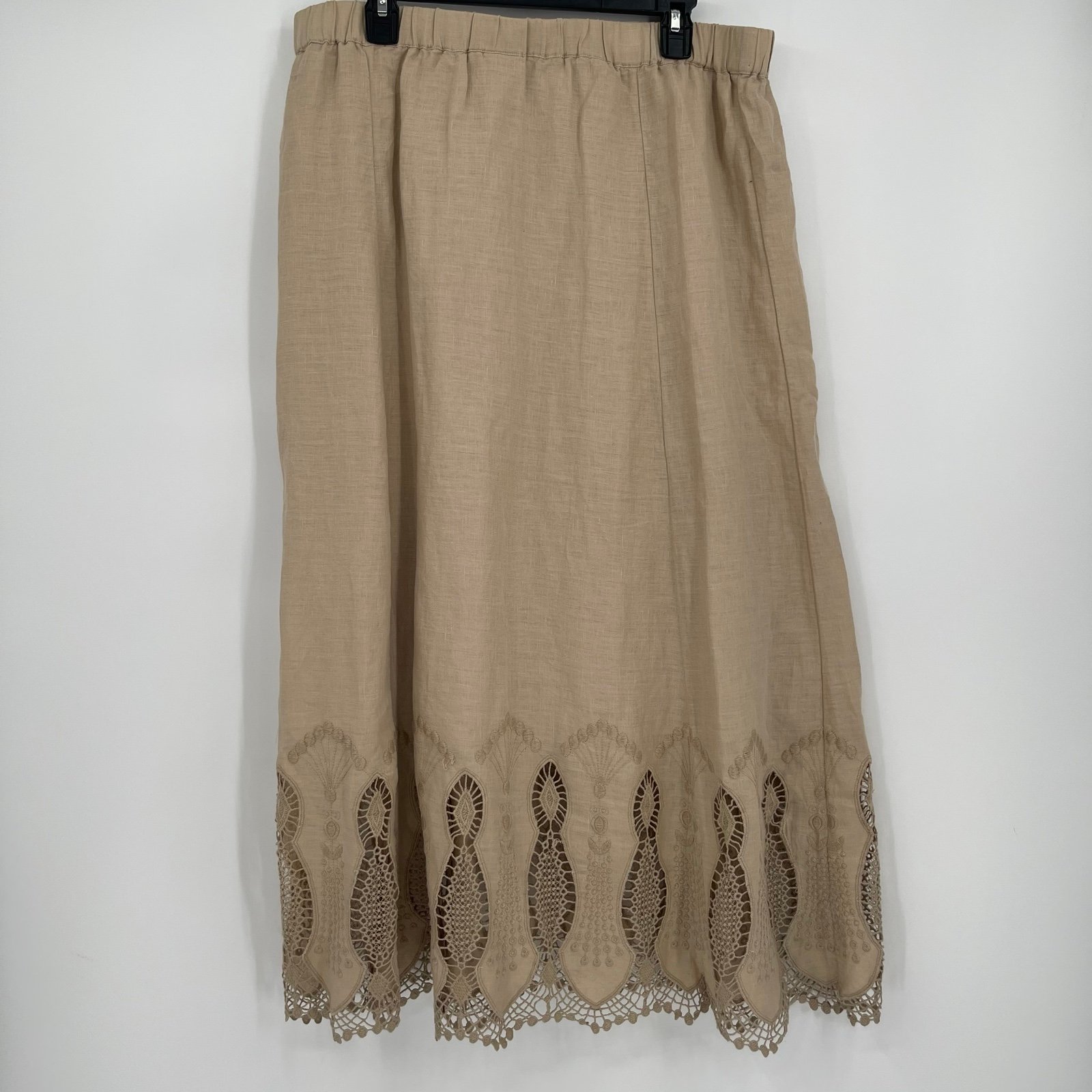 where to buy  Chico’s NWT Linen Crochet Lace Maxi Skirt Embroidered Hem Boho Size 2 (L) PmccjoobS Store Online