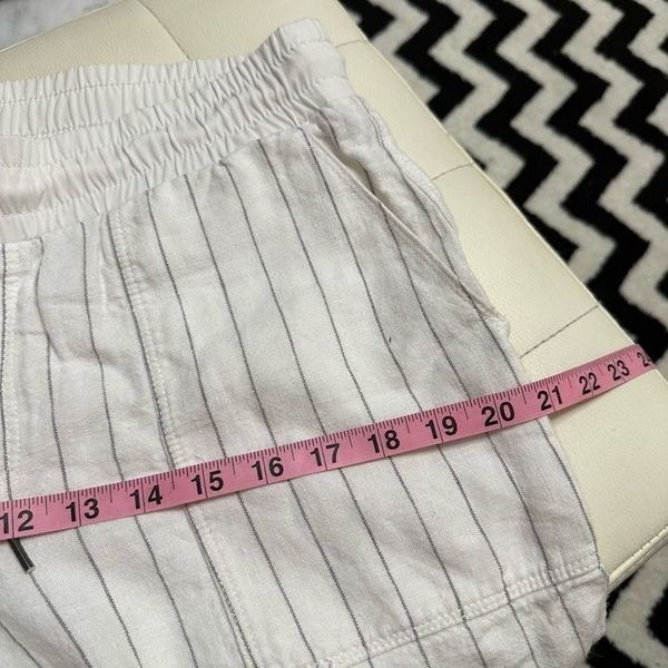 Gorgeous Athleta Womens Striped Stretch Linen Cropped Pants White Gray Size 10 (vw22) kWMbhcoQE all for you