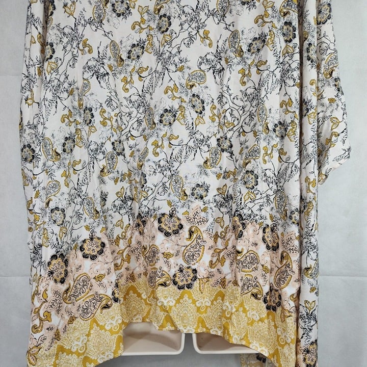 Perfect Paper Crane Kimono Cover Up Shawl Open Front Waterfall Women Size S Cream Black jHCS2hatJ Cheap