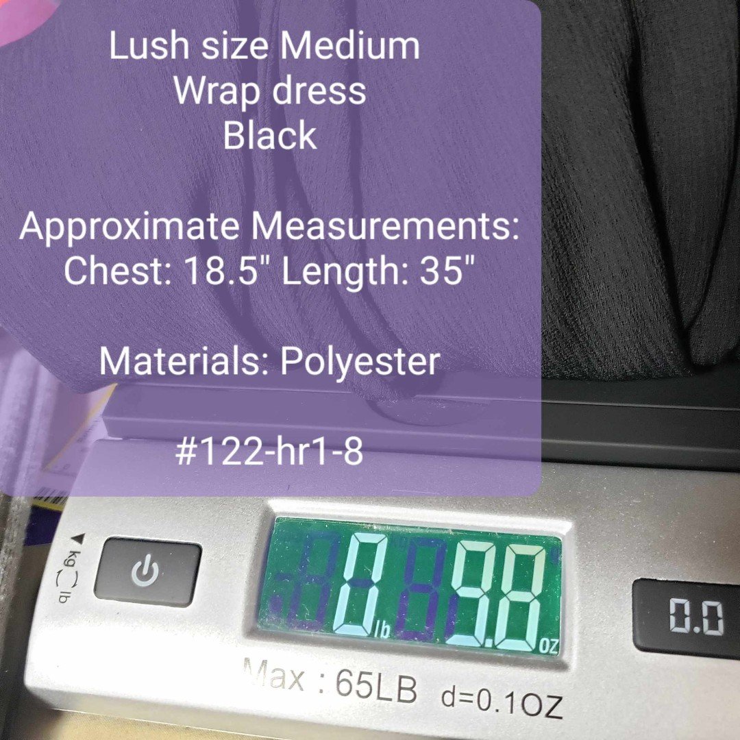 Personality Lush size Medium Black Short Sleeve Knee Length Wrap Dress NqMuiQcER Factory Price