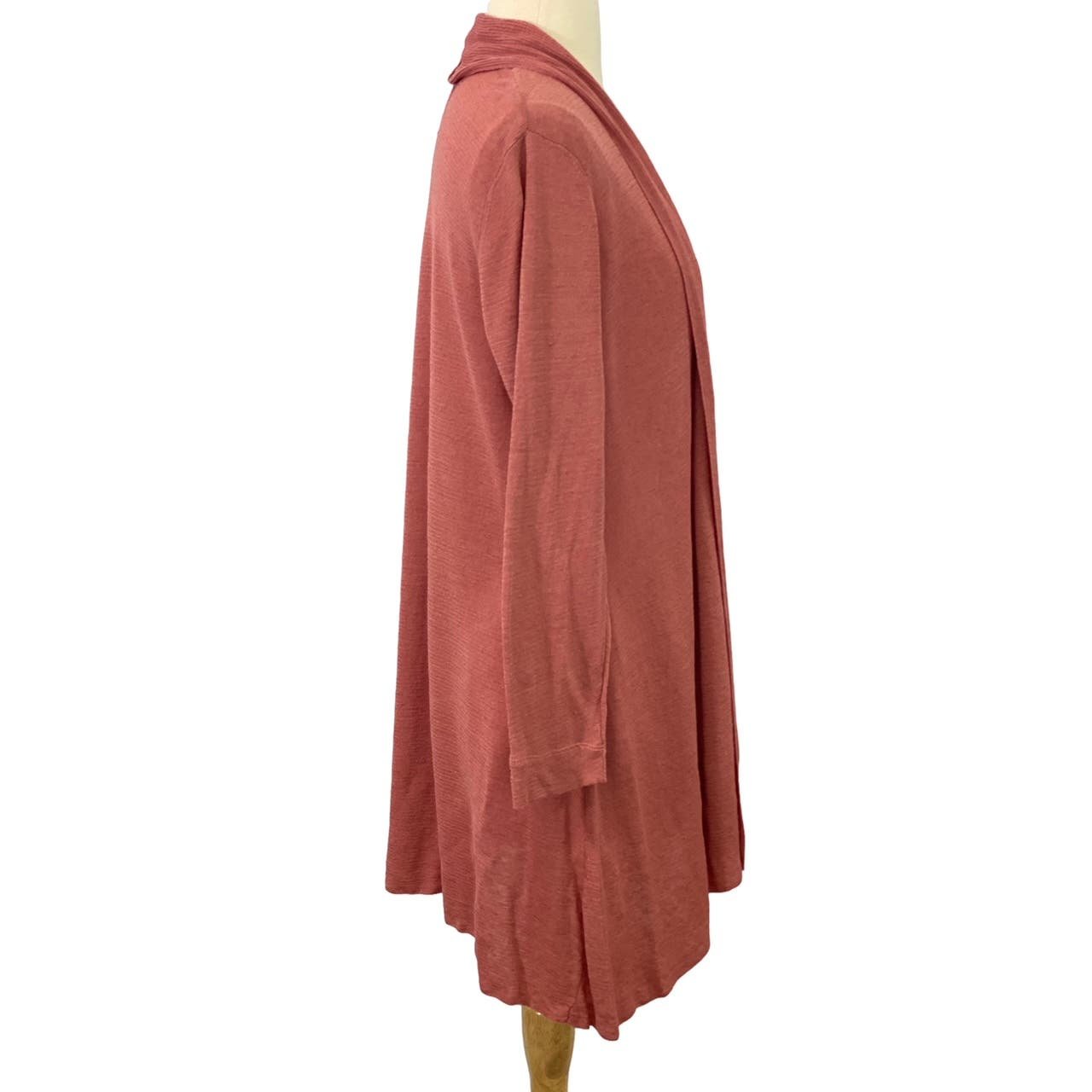 Exclusive Eileen Fisher Long Open Cardigan Coral Dusty Rose Organic Linen Nylon Blend S pOTr5KMjn Store Online
