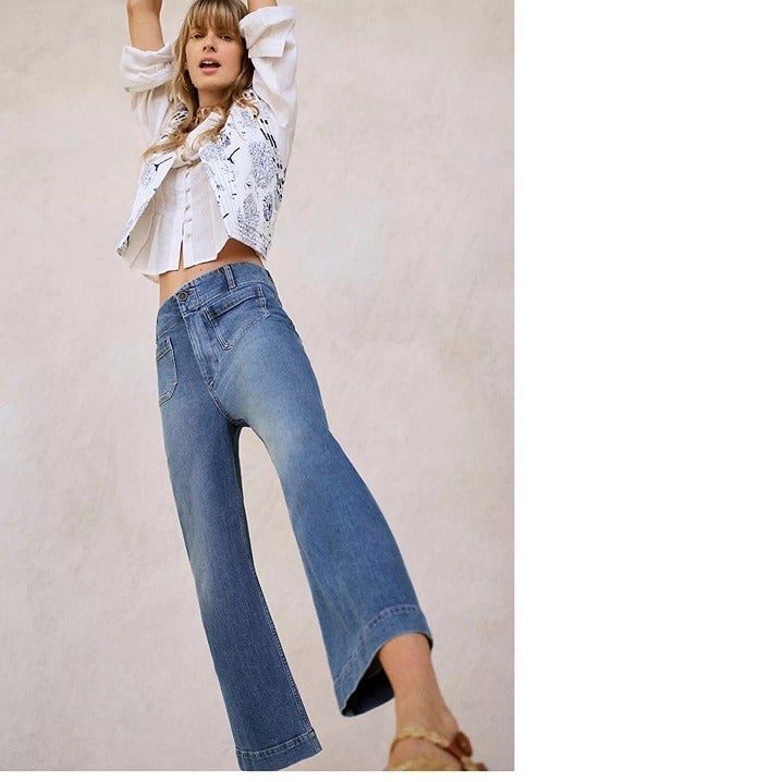 Affordable Anthropologie The Skipper Cropped Wide-Leg Jeans size 31 new with tag gc2KnzFbJ best sale
