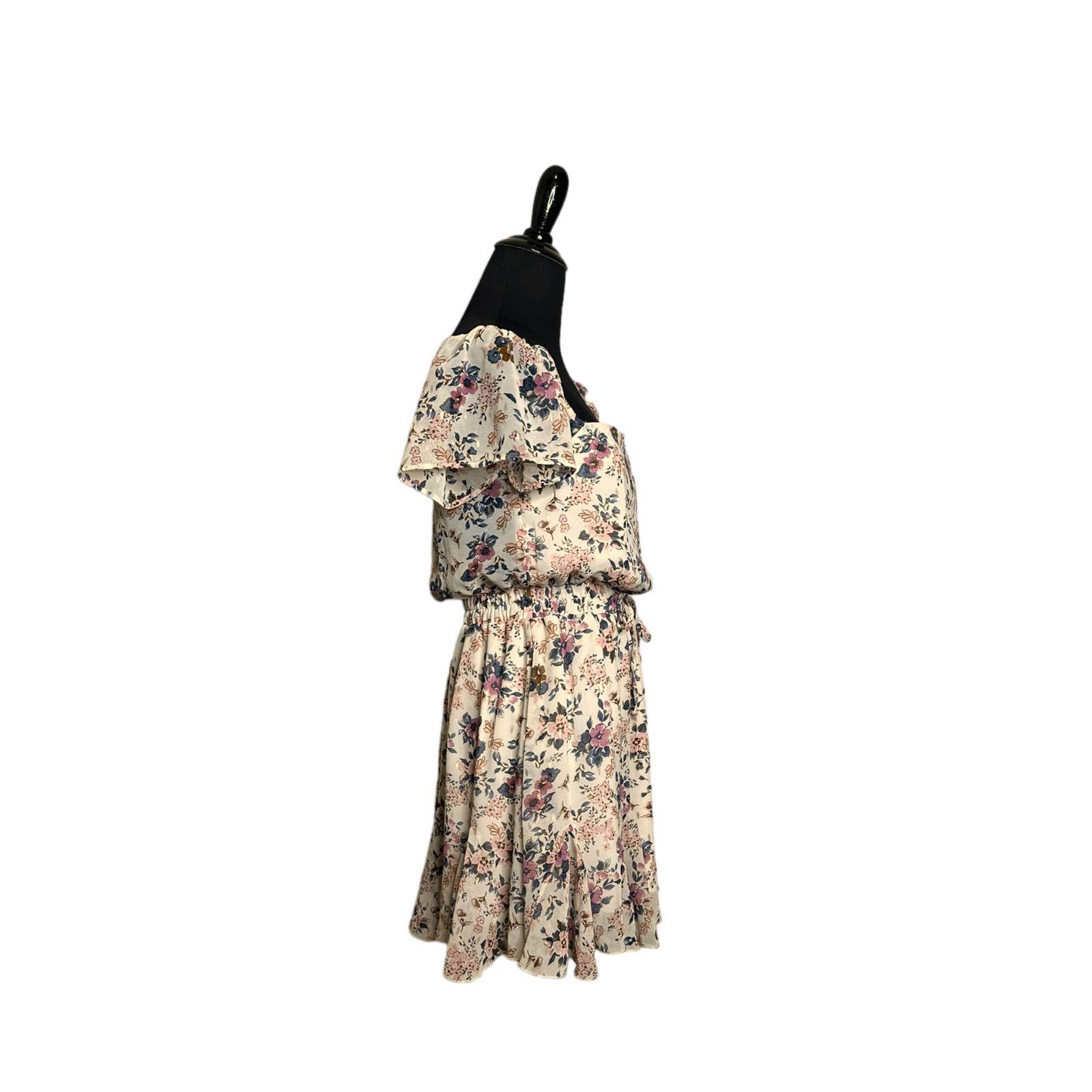 reasonable price Mi Ami beige pink floral print mini dress size Small Hwu9eOuwc hot sale