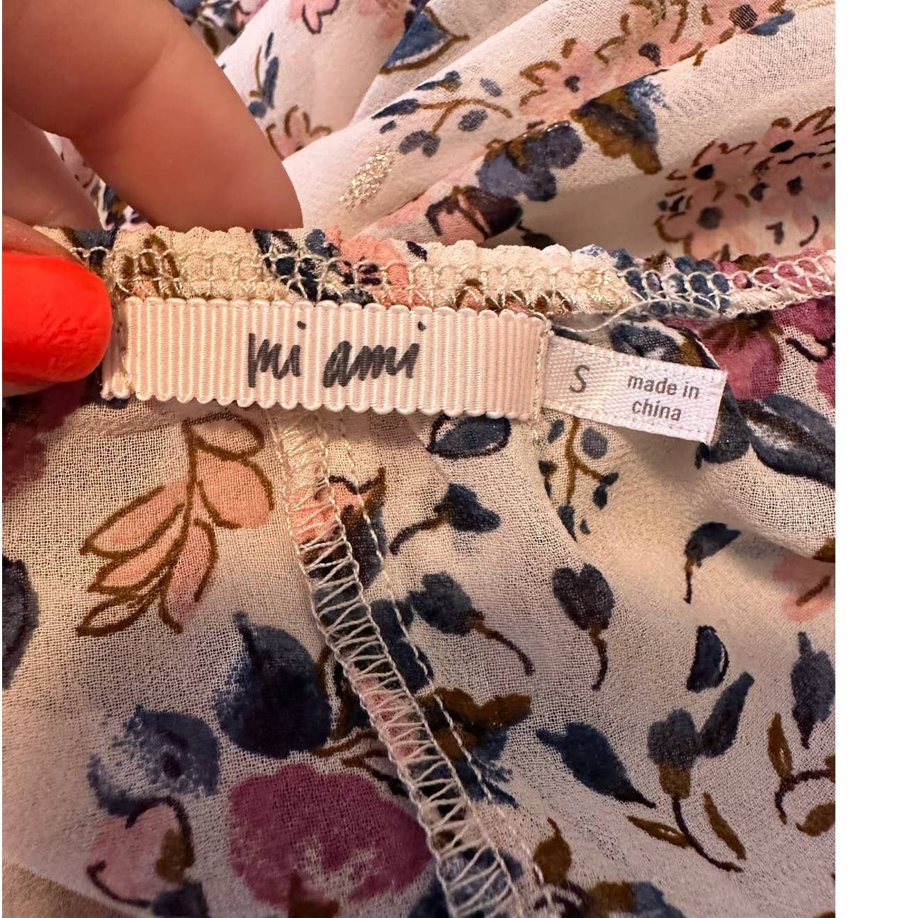 reasonable price Mi Ami beige pink floral print mini dress size Small Hwu9eOuwc hot sale