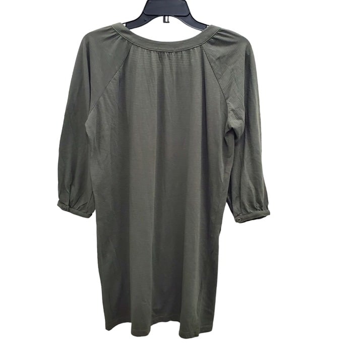 Gorgeous I Heart Ronson Women´s Green Olive Pinstripe 3/4 Sleeve Henley Tunic Size M LUkFrkQGi New Style