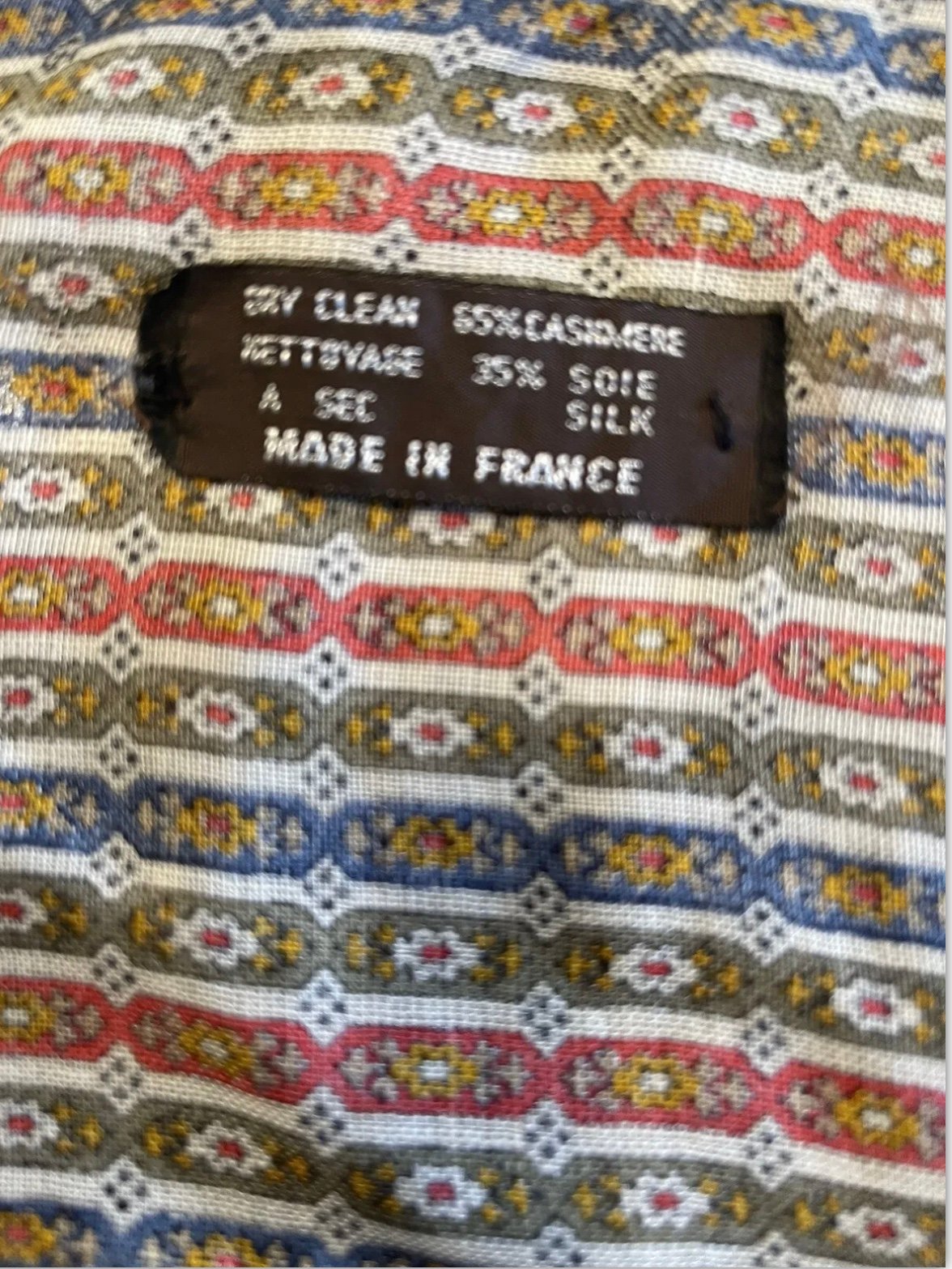 Personality Vintage Daniel La Foret Paris, Brown/Orange/ Blue Cashmere Silk France NjaRojkla hot sale