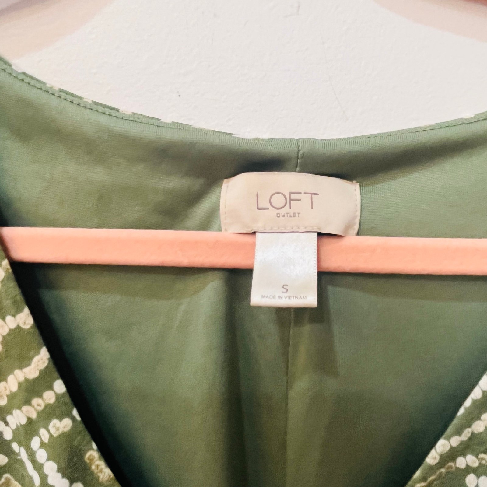 Amazing The Loft green cream dress size small MDj0qhZh4 Store Online