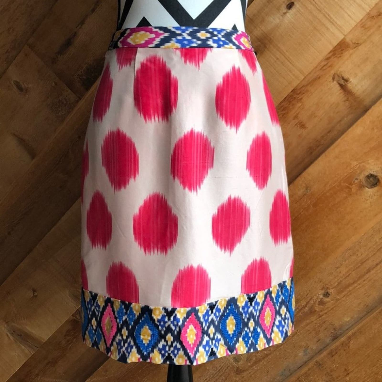 high discount Maeve Anthropologie Pink Polka Dot Skirt Silk Size Small KQVOem30f Everyday Low Prices