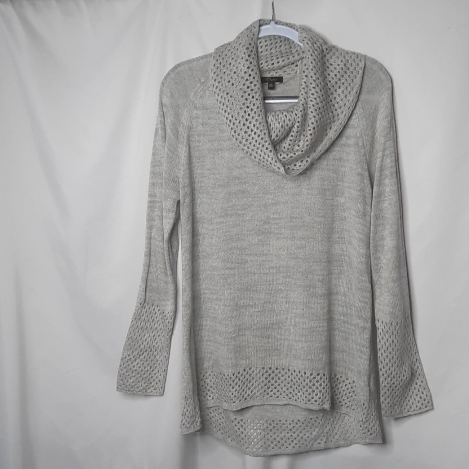 save up to 70% Cupio Womens Sweater Open Knit Cowl Neck Marled Gray XL JqXEsYh4G Online Shop