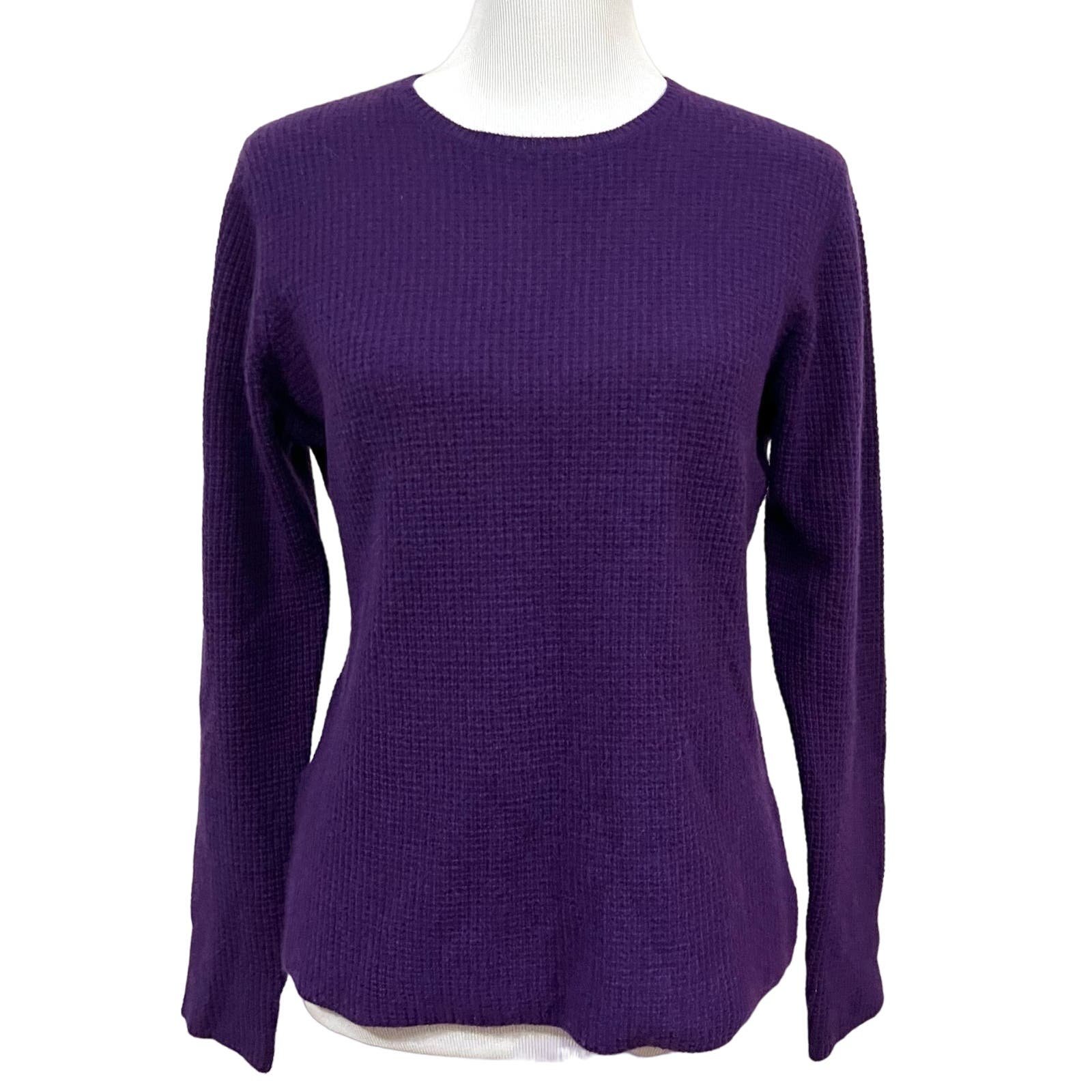 Authentic White + Warren Cashmere Sweater Sz Large Purple Crew Neck Textured OAsVv6tWV Counter Genuine 