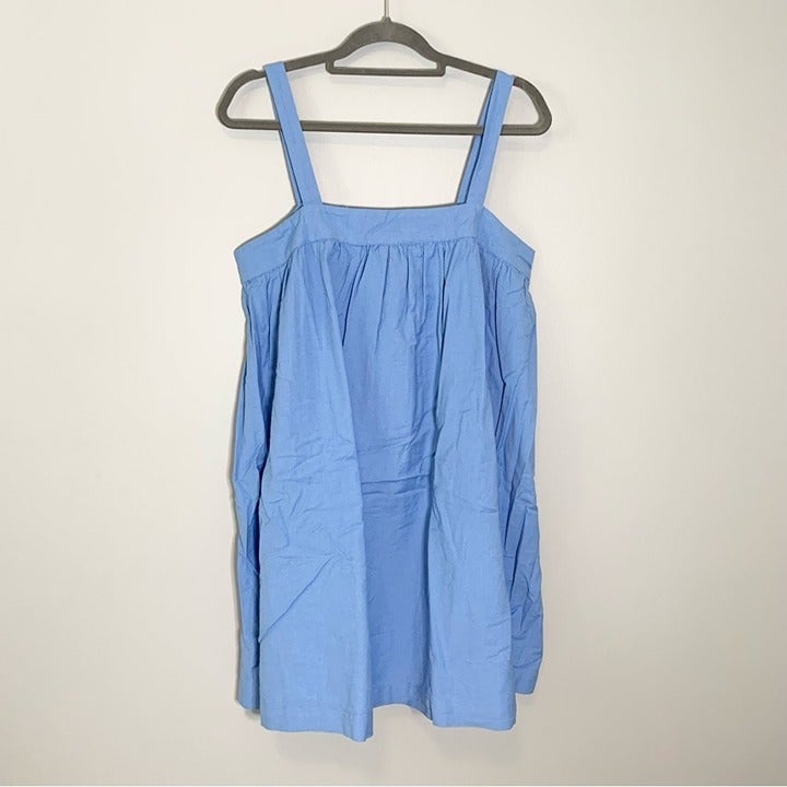 Comfortable NEW Universal Thread blue strappy oversized cotton linen blend dress with pocket nCHCrA5xY Novel 