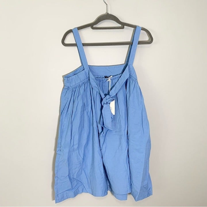 Comfortable NEW Universal Thread blue strappy oversized cotton linen blend dress with pocket nCHCrA5xY Novel 