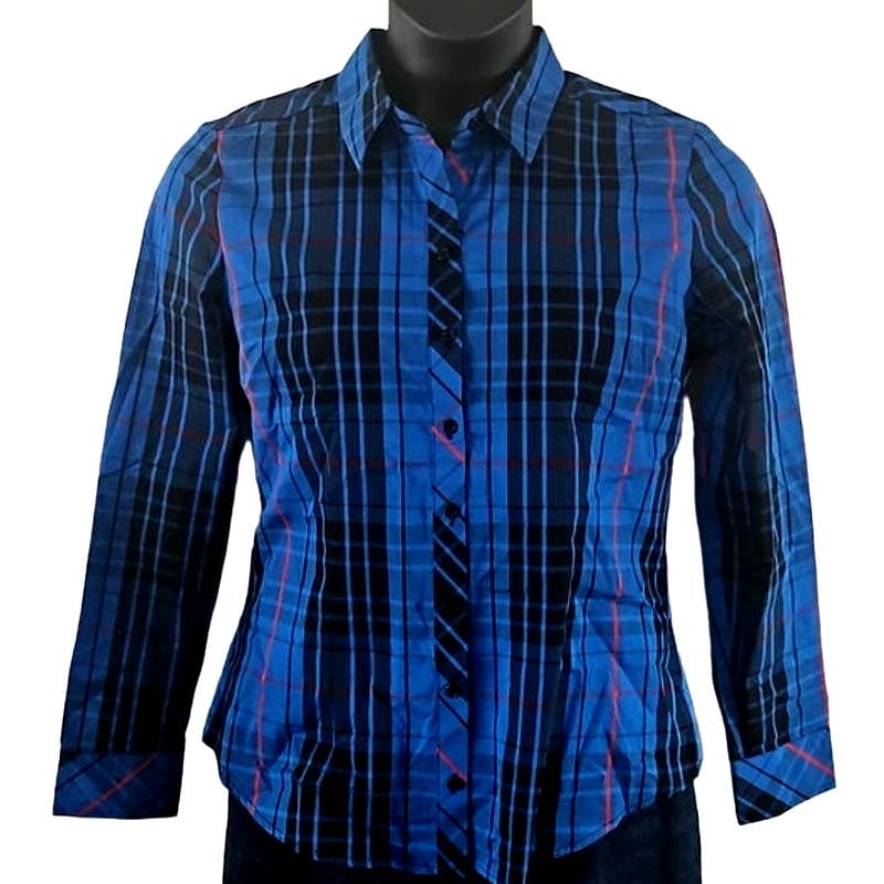 Great New York & Company Women´s Plaid Button Down