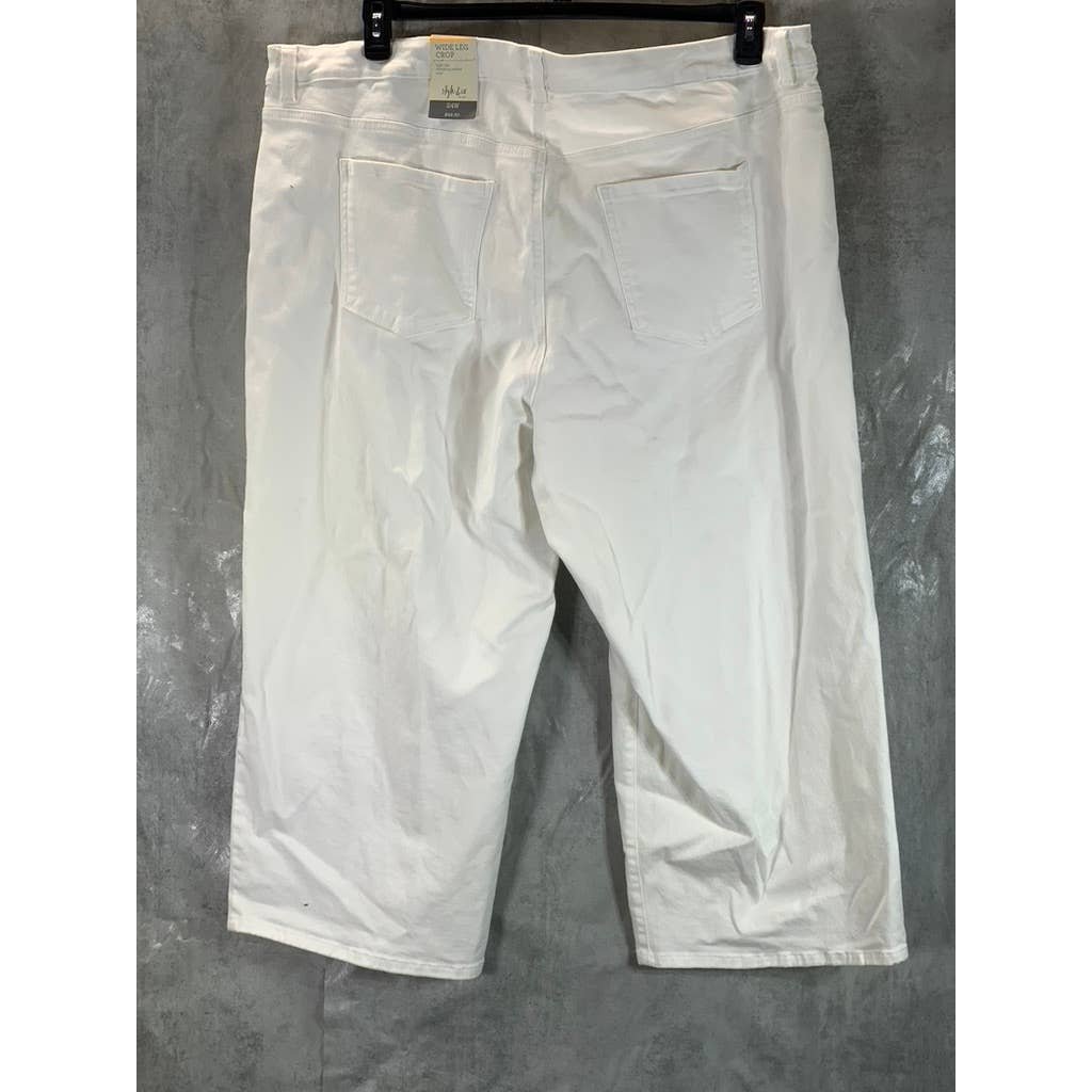 reasonable price Style & Co Women´s Plus Bright White High-Rise Wide Crop Bermuda Shorts SZ 24W huRZ4gtNV Novel 