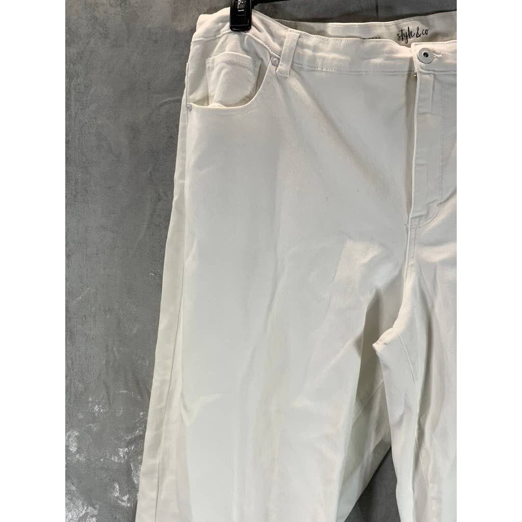 reasonable price Style & Co Women´s Plus Bright White High-Rise Wide Crop Bermuda Shorts SZ 24W huRZ4gtNV Novel 