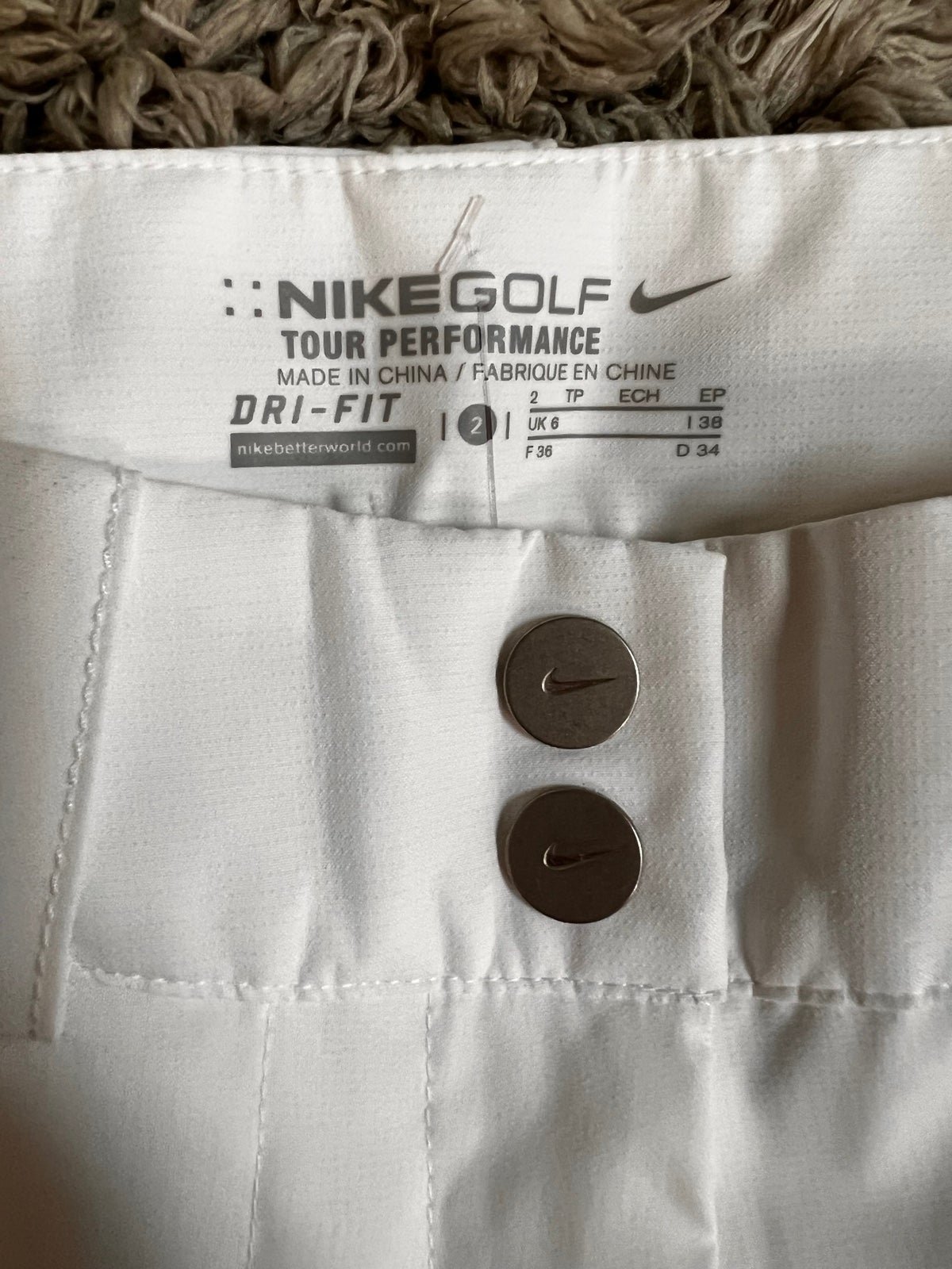 Gorgeous Nike Golf Tour Performance Dri-Fit Pants Women´s Size 2 White Active Flat Front HSNABQgRa Discount