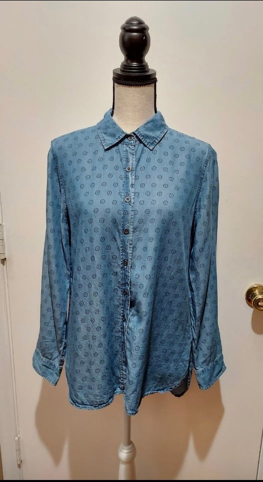 Wholesale price Alexander Jordan tencel blue button down blouse l04h1QtkQ outlet online shop