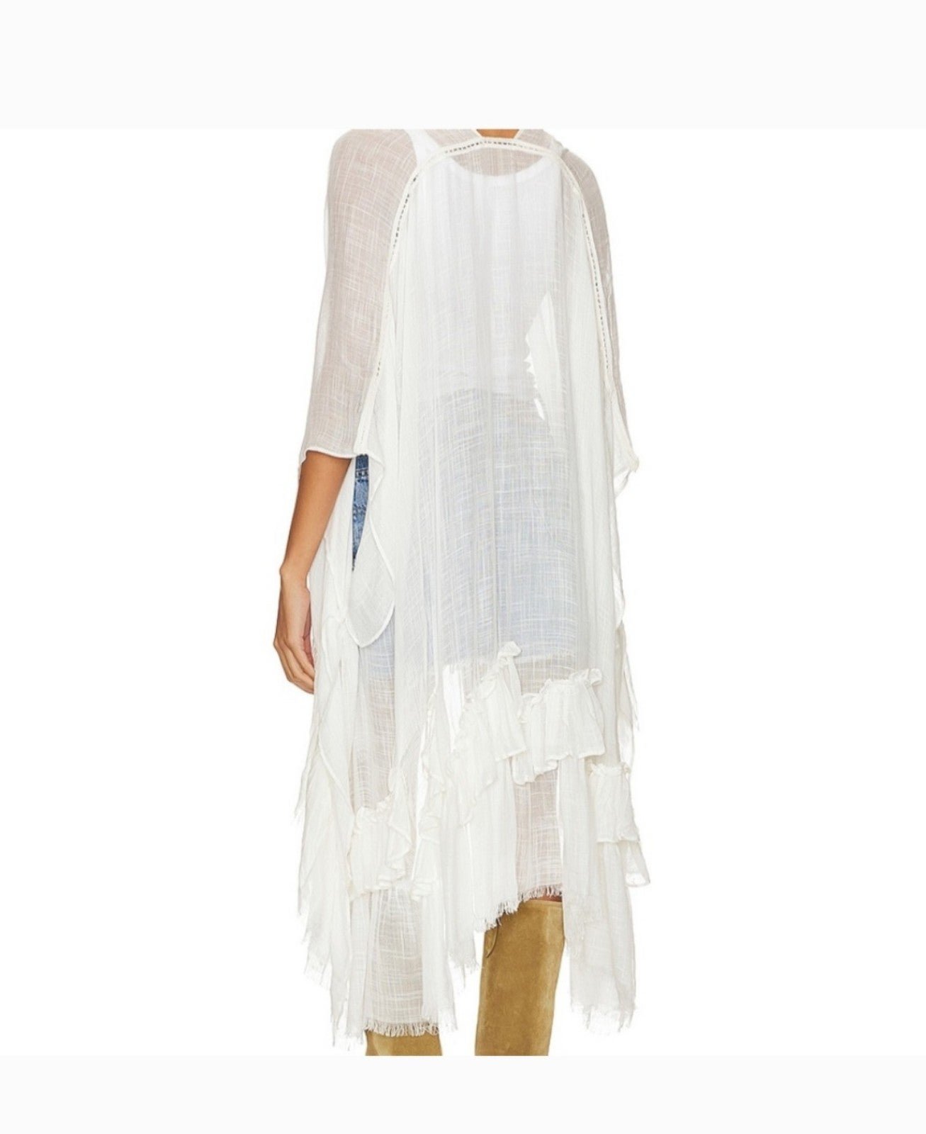 Latest  Free People Whisper Washed White Kimono Wrap In One Size Fits Most NWT Gxtj6z29O Cheap